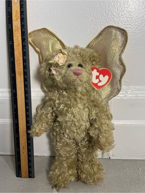 Ty Plush Fairy Bear in Light Beige with Iridescent Wings Ty Attic Treasures Rafa